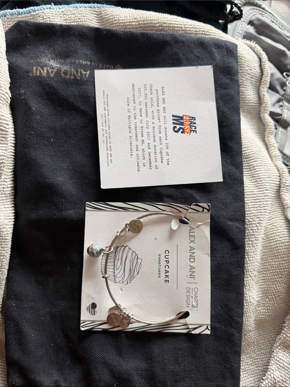 Alex and Ani Silver-Tone Cupcake Charm Expandable Bangle
